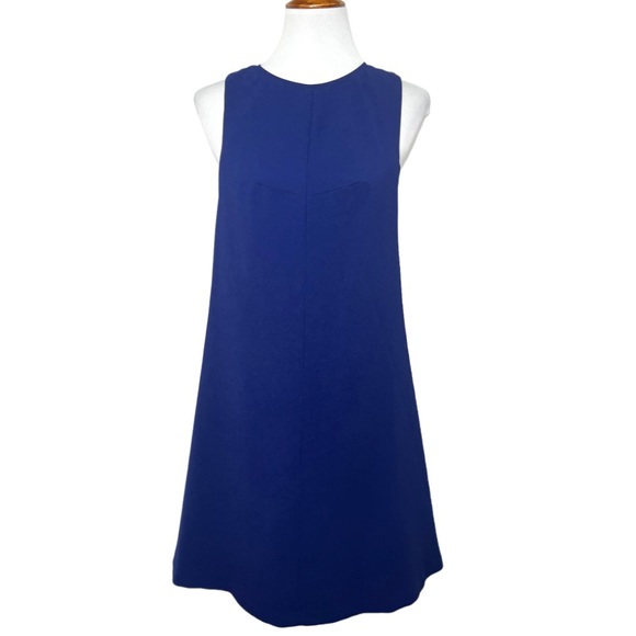 Trina Turk Royal Blue Racerback Cutout Sleeveless Mini LBD Shift Dress Size 4 - Picture 2 of 11